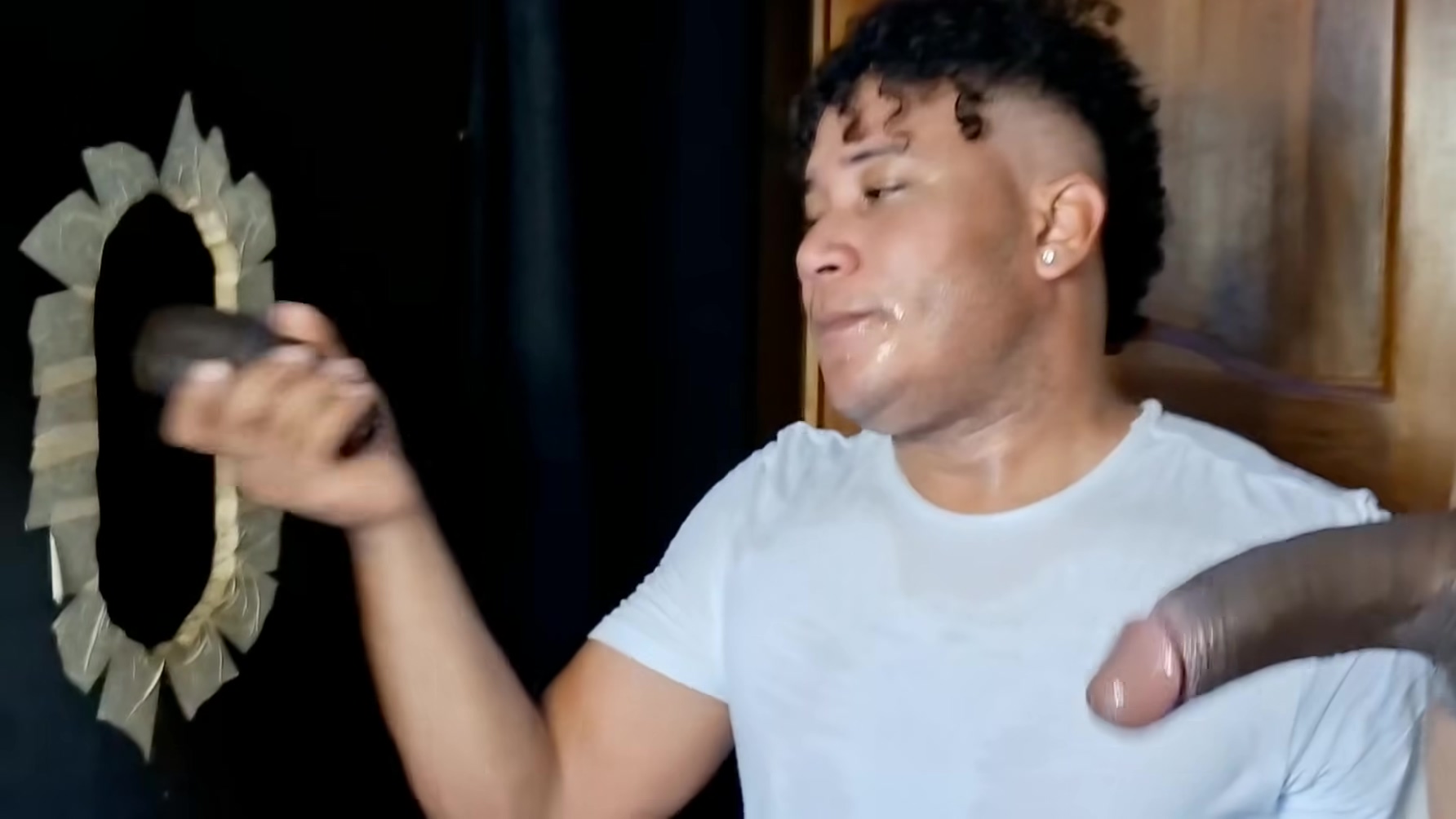 Sucking Several Brunette Cocks