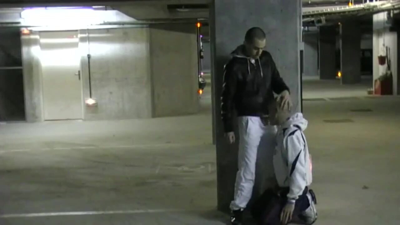 Fucked by scally boy in public parking in paris
