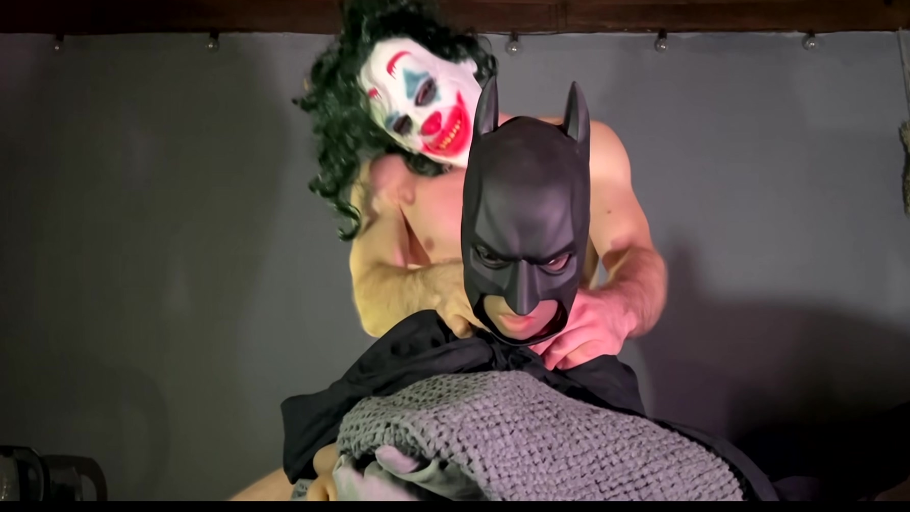 Muscular Joker Fucks A Dressed As Batman! Rough Sex! Cum Inside! With Lina Paige